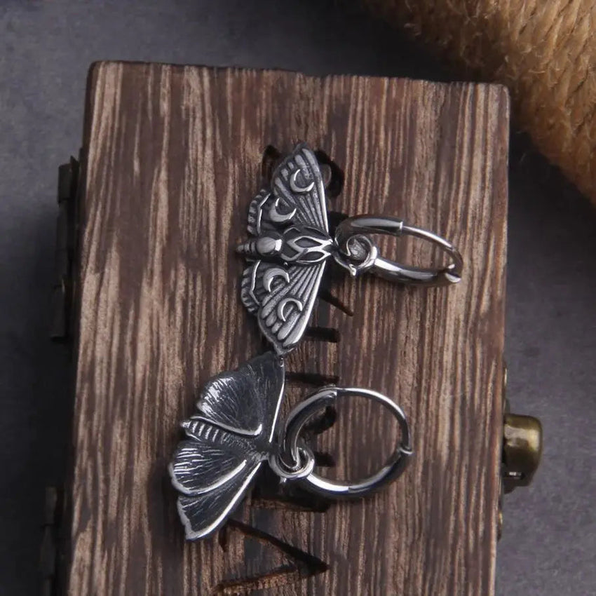 WINGED MAIDEN Steel Earrings The Dragon Shop