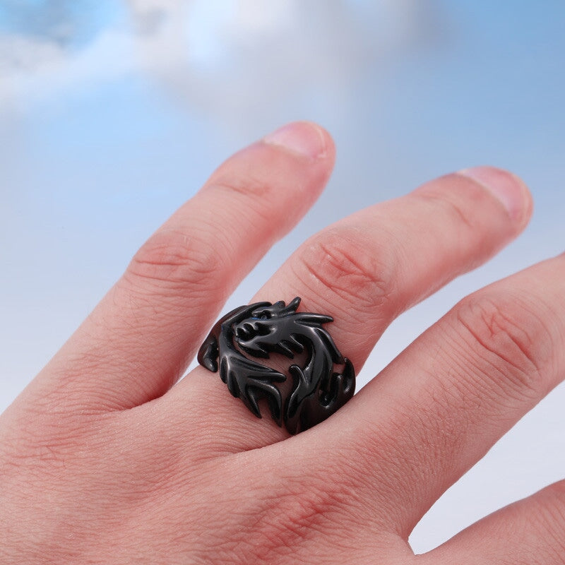 Dragon Storm Steel Ring - The Dragon Shop - Geek Culture