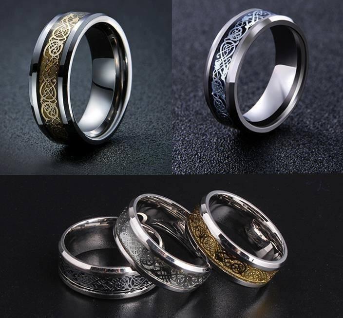 Nordic Dragon - Viking Steel Ring - The Dragon Shop