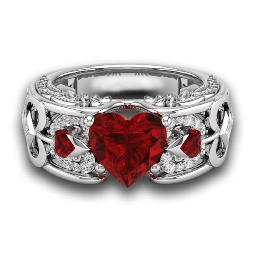 Queen of Hearts Steel Ring - The Dragon Shop - Geek Culture