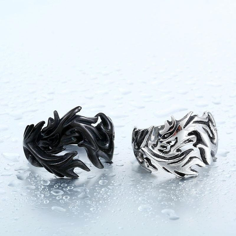 Dragon Storm Steel Ring - The Dragon Shop - Geek Culture