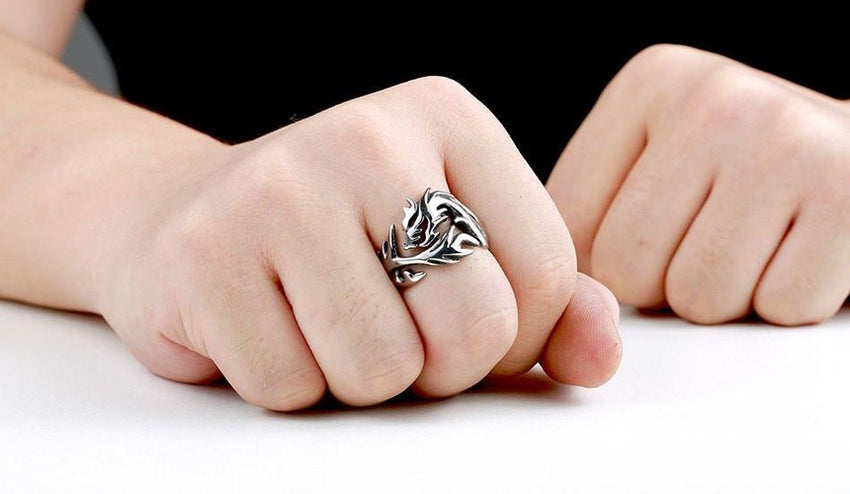 Dragon Storm Steel Ring - The Dragon Shop - Geek Culture