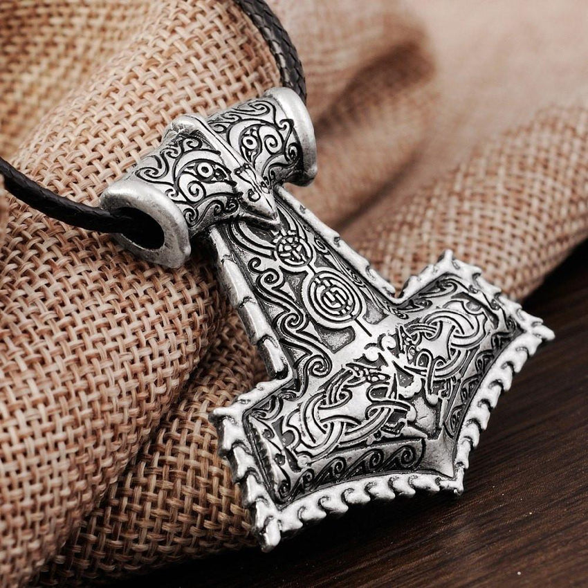 Hammer of The Gods Silver Necklace - The Dragon Shop - Geek Culture