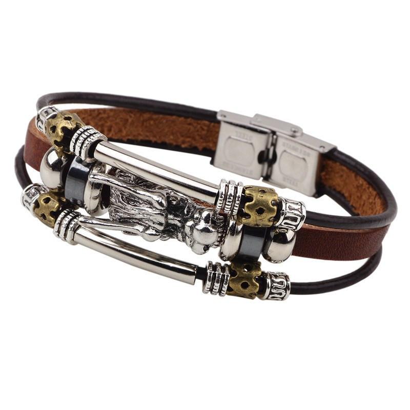 Tibetan Dragon Leather Bracelet - The Dragon Shop - Geek Culture