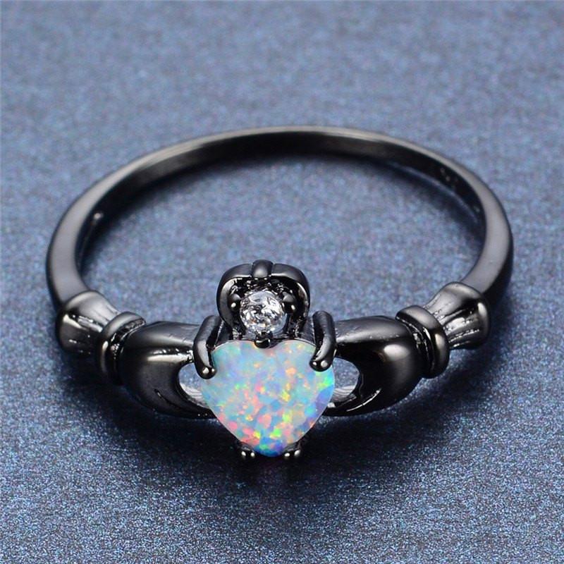Universe Heart Fire Opal Ring - The Dragon Shop - Geek Culture