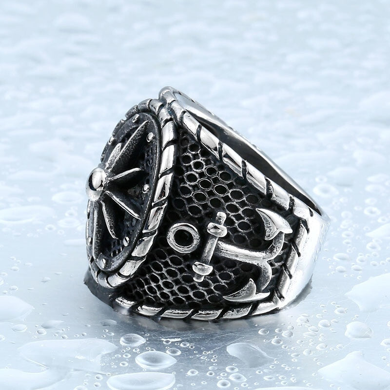 Anchors Aweigh Steel Ring - The Dragon Shop - Geek Culture