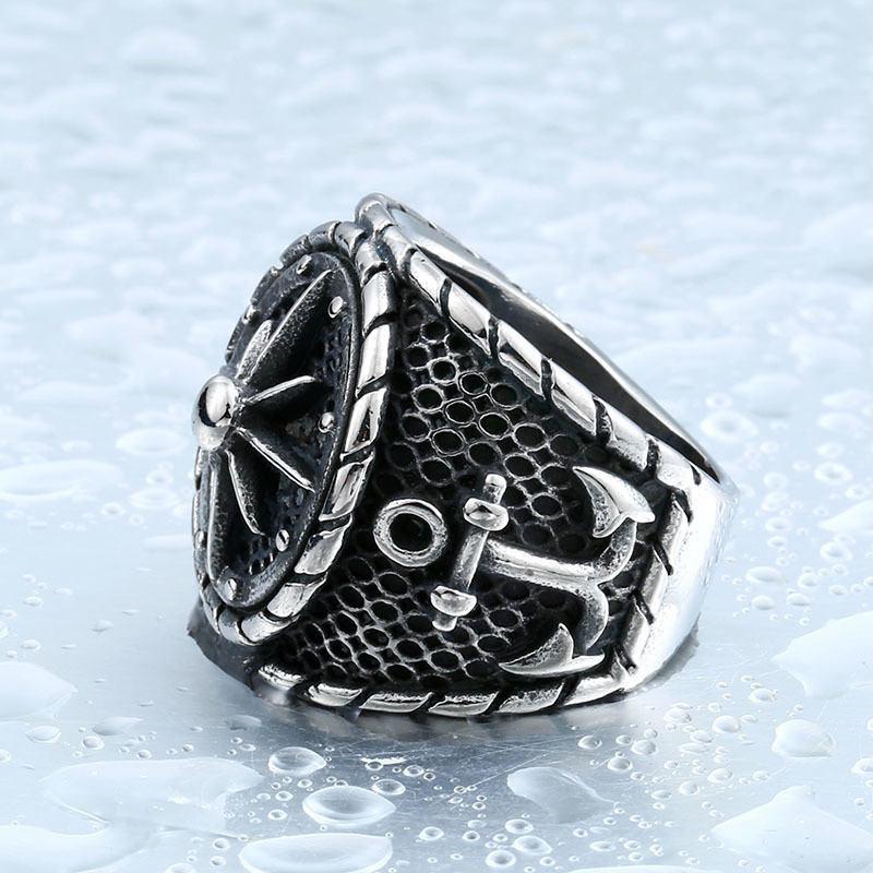 Anchors Aweigh Steel Ring - The Dragon Shop - Geek Culture
