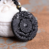 Black Dragon/Phoenix Obsidian Amulet - The Dragon Shop - Geek Culture