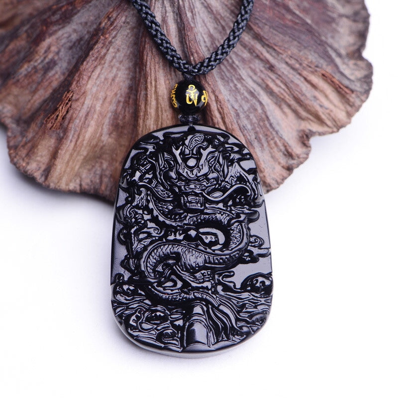 Dragon King Black Obsidian Amulet The Dragon Shop