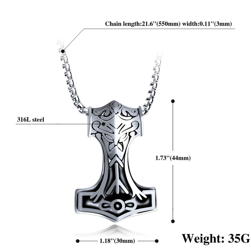Thor Mjölnir Steel Necklace The Dragon Shop