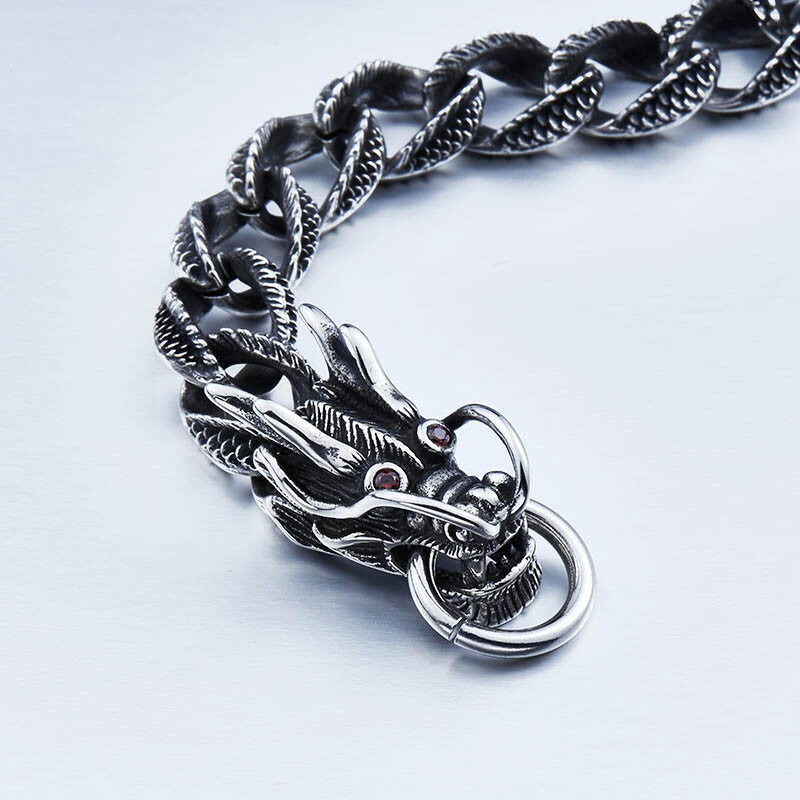 MYSTIC DRAGON Steel Bracelet - The Dragon Shop - Geek Culture