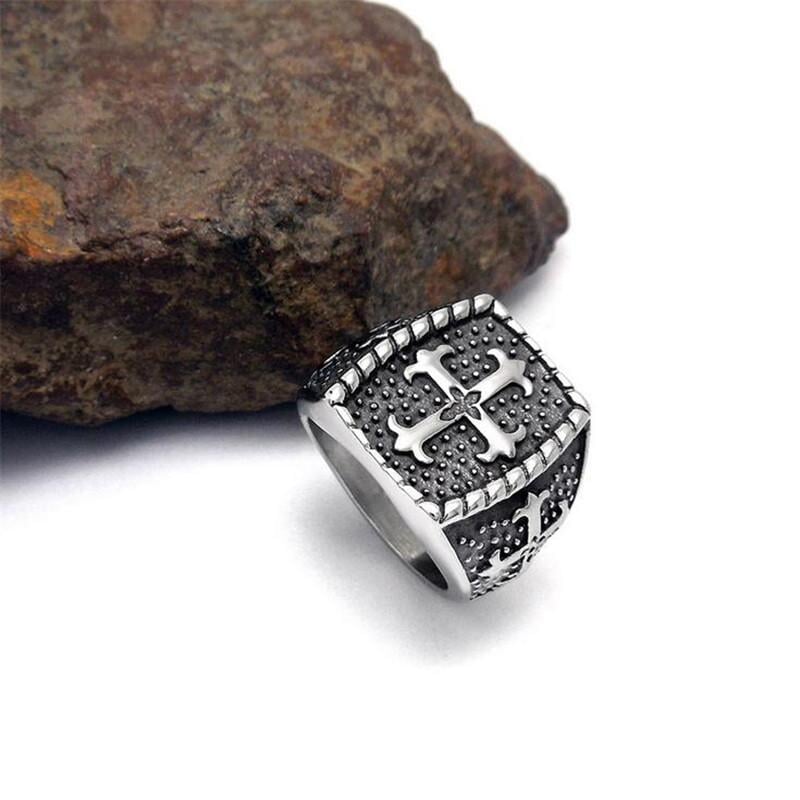 Dark Crusader Steel Ring The Dragon Shop