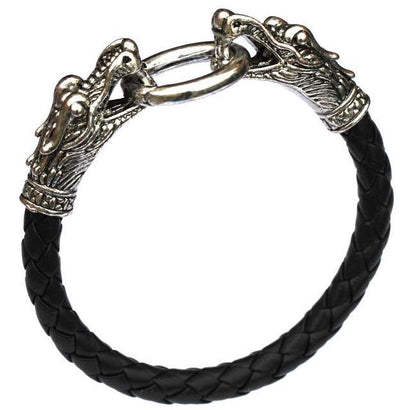 Dragon Twin Leather Bracelet - The Dragon Shop - Geek Culture
