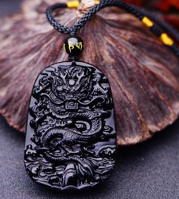 Dragon King Black Obsidian Amulet - The Dragon Shop - Geek Culture