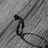 Black Rose Steel Ring The Dragon Shop