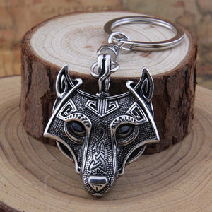Nordic Wolf Steel Keychain The Dragon Shop