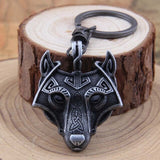 Nordic Wolf Steel Keychain The Dragon Shop