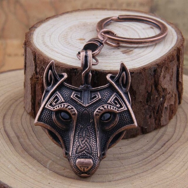 Nordic Wolf Steel Keychain The Dragon Shop