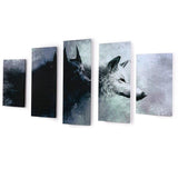 Yin & Yang Wolves 5 Piece Canvas - The Dragon Shop - Geek Culture