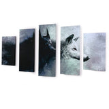 Yin & Yang Wolves 5 Piece Canvas The Dragon Shop