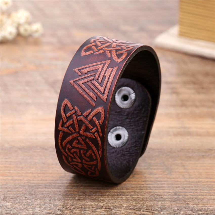TALISMAN Viking Leather Bracelet The Dragon Shop