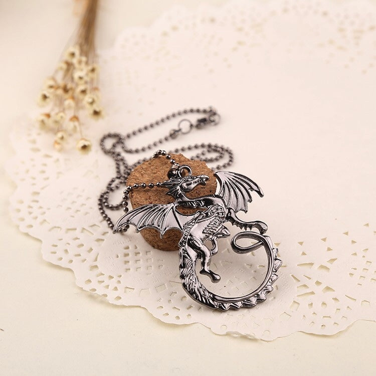 Dragon Tales Steel Necklace - The Dragon Shop - Geek Culture