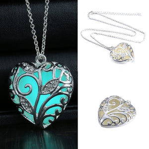 Luminous Heart Steel Necklace The Dragon Shop