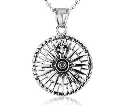 WARRIOR'S COMPASS Steel Necklace - The Dragon Shop - Geek Culture