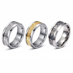 Nordic Dragon - Viking Steel Ring The Dragon Shop