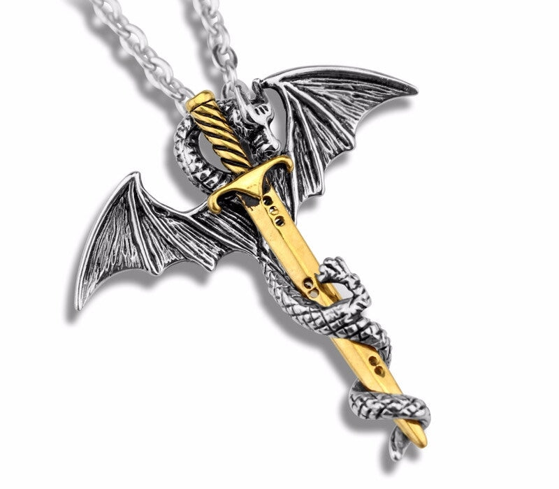 Dragon Sword Steel Necklace - The Dragon Shop