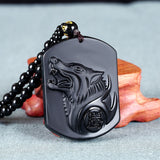 NIGHTWOLF Volcanic Obsidian Necklace - The Dragon Shop - Geek Culture